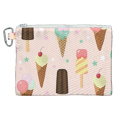 Cute-pink-ice-cream-and-candy-seamless-pattern-vector Canvas Cosmetic Bag (xl)