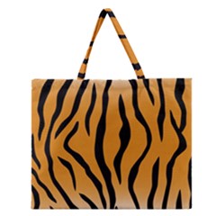 Animal-tiger Zipper Large Tote Bag by nate14shop