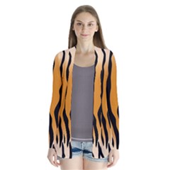 Animal-tiger Drape Collar Cardigan by nate14shop