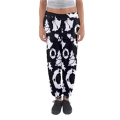 Backdrop-black-white,christmas Women s Jogger Sweatpants by nate14shop