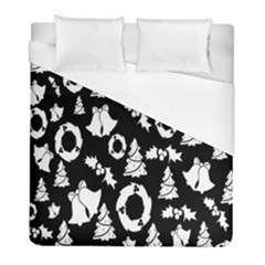 Backdrop-black-white,christmas Duvet Cover (full/ Double Size) by nate14shop