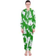 Backdrop-green-white Hooded Jumpsuit (ladies)