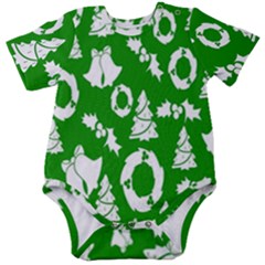 Backdrop-green-white Baby Short Sleeve Onesie Bodysuit by nate14shop