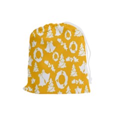 Backdrop-yellow-white Drawstring Pouch (Large)