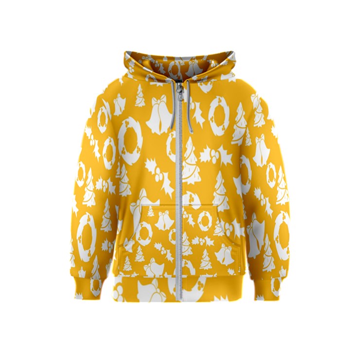 Backdrop-yellow-white Kids  Zipper Hoodie