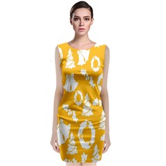 Backdrop-yellow-white Sleeveless Velvet Midi Dress by nate14shop