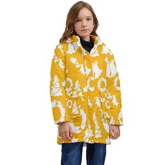 Backdrop-yellow-white Kid s Hooded Longline Puffer Jacket