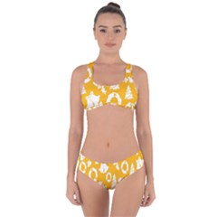 Backdrop-yellow-white Criss Cross Bikini Set