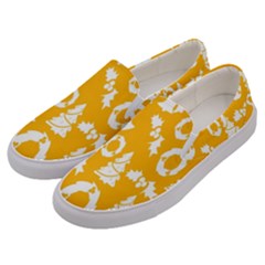 Backdrop-yellow-white Men s Canvas Slip Ons by nate14shop