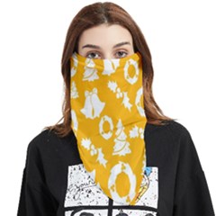 Backdrop-yellow-white Face Covering Bandana (Triangle)