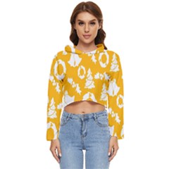 Backdrop-yellow-white Women s Lightweight Cropped Hoodie