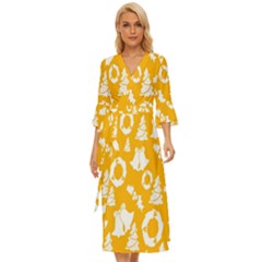 Backdrop-yellow-white Midsummer Wrap Dress