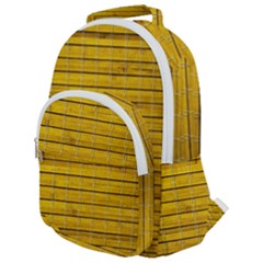 Bamboo-yellow Rounded Multi Pocket Backpack by nate14shop