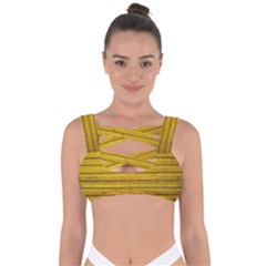 Bamboo-yellow Bandaged Up Bikini Top by nate14shop