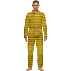 Bamboo-yellow Men s Long Sleeve Velvet Pocket Pajamas Set by nate14shop