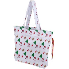 Christmas Tree,santa Drawstring Tote Bag by nate14shop