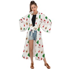 Christmas Tree,santa Maxi Kimono by nate14shop