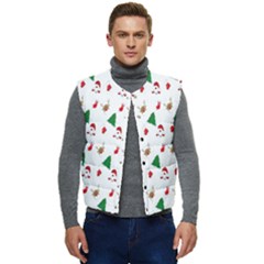 Christmas Tree,santa Men s Short Button Up Puffer Vest	 by nate14shop