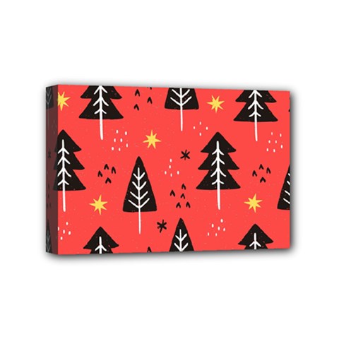 Christmas Tree,snow Star Mini Canvas 6  X 4  (stretched) by nate14shop