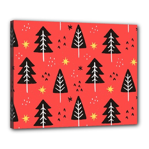 Christmas Tree,snow Star Canvas 20  X 16  (stretched) by nate14shop