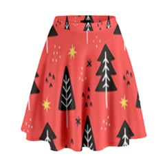 Christmas Tree,snow Star High Waist Skirt by nate14shop