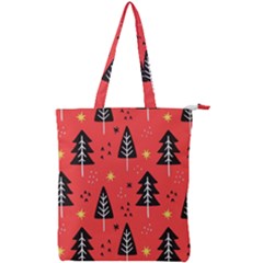 Christmas Tree,snow Star Double Zip Up Tote Bag by nate14shop