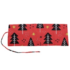 Christmas Tree,snow Star Roll Up Canvas Pencil Holder (s)