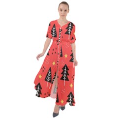 Christmas Tree,snow Star Waist Tie Boho Maxi Dress by nate14shop