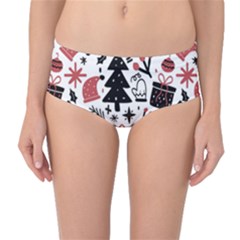 Christmas Tree-background-jawelry Bel,gift Mid-waist Bikini Bottoms by nate14shop