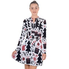 Christmas Tree-background-jawelry Bel,gift Long Sleeve Panel Dress by nate14shop