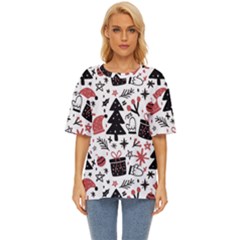 Christmas Tree-background-jawelry Bel,gift Oversized Basic Tee