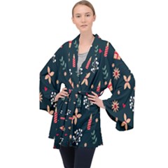 Christmas-birthday Gifts Long Sleeve Velvet Kimono  by nate14shop