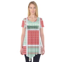 Christmas Greeting Card Design Short Sleeve Tunic 