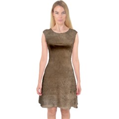 Background-wood Pattern Dark Capsleeve Midi Dress by nate14shop