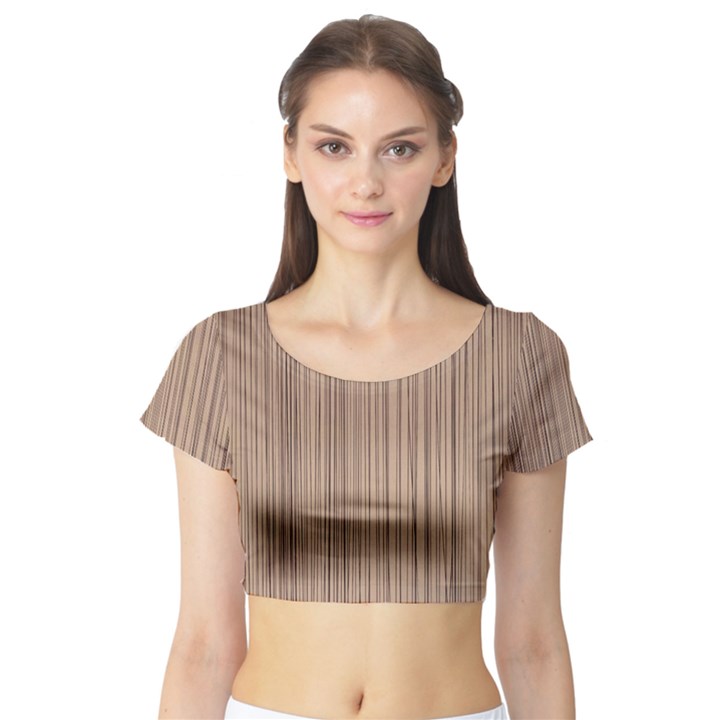 Background-wood Pattern Short Sleeve Crop Top