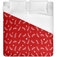 Christmas Pattern,love Red Duvet Cover (king Size) by nate14shop