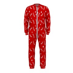 Christmas Pattern,love Red Onepiece Jumpsuit (kids)