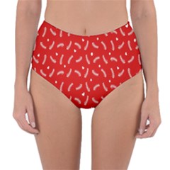 Christmas Pattern,love Red Reversible High-waist Bikini Bottoms by nate14shop