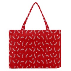 Christmas Pattern,love Red Zipper Medium Tote Bag by nate14shop