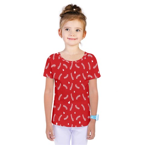 Christmas Pattern,love Red Kids  One Piece Tee by nate14shop