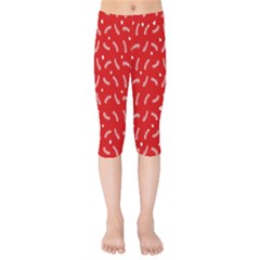 Christmas Pattern,love Red Kids  Capri Leggings  by nate14shop