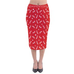 Christmas Pattern,love Red Velvet Midi Pencil Skirt by nate14shop