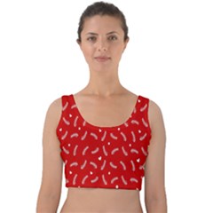 Christmas Pattern,love Red Velvet Crop Top by nate14shop