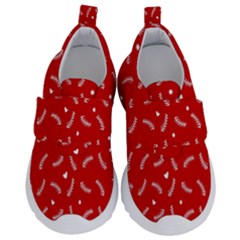 Christmas Pattern,love Red Kids  Velcro No Lace Shoes by nate14shop