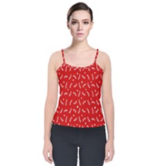 Christmas Pattern,love Red Velvet Spaghetti Strap Top by nate14shop