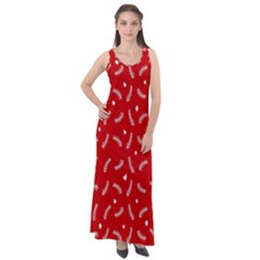 Christmas Pattern,love Red Sleeveless Velour Maxi Dress by nate14shop