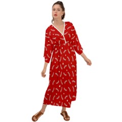 Christmas Pattern,love Red Grecian Style  Maxi Dress by nate14shop