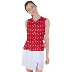 Christmas Pattern,love Red Women s Sleeveless Sports Top by nate14shop