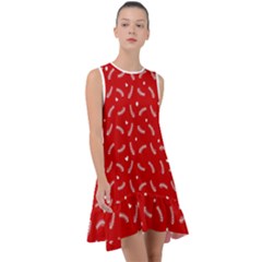 Christmas Pattern,love Red Frill Swing Dress by nate14shop