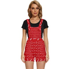 Christmas Pattern,love Red Short Overalls by nate14shop